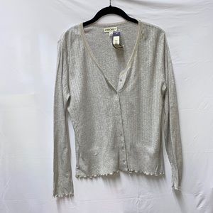 Cherokee Size Medium Grey Button Up Pull over